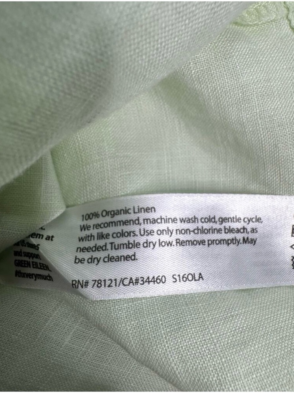 Eileen Fisher Pale Mint Linen Boxy Tunic - Picture 6 of 6